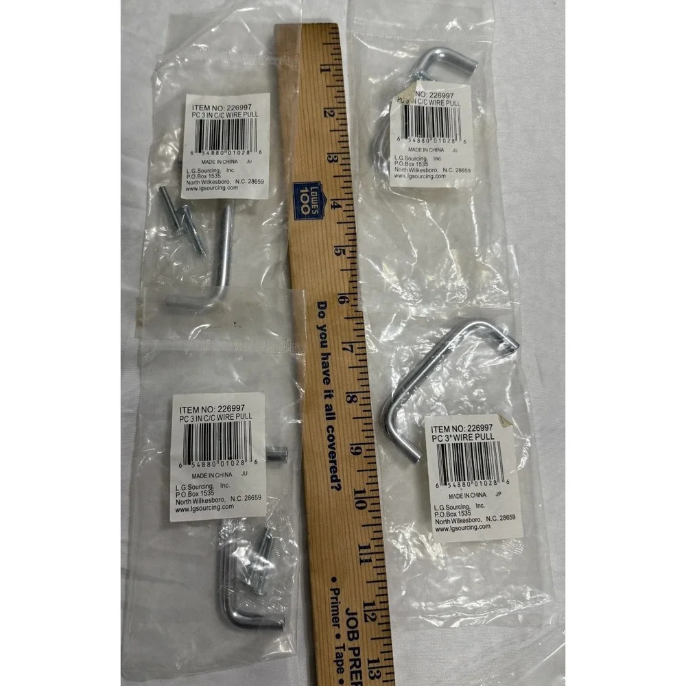 Lot of 4 Silvertone Metal Cabinet Handles 3
